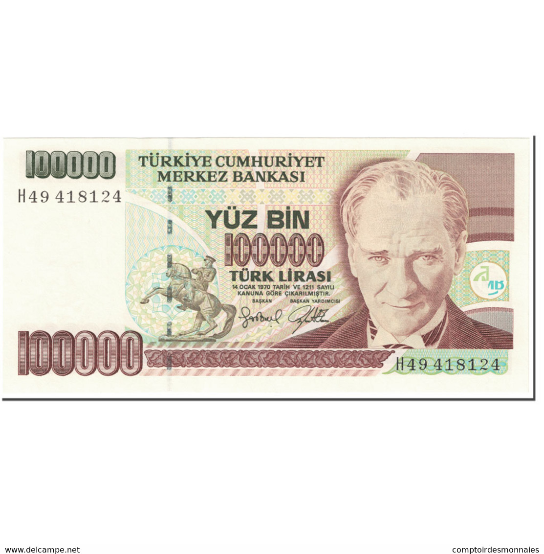 Billet, Turquie, 100,000 Lira, 1997, Undated (1997), KM:206, NEUF - Turchia