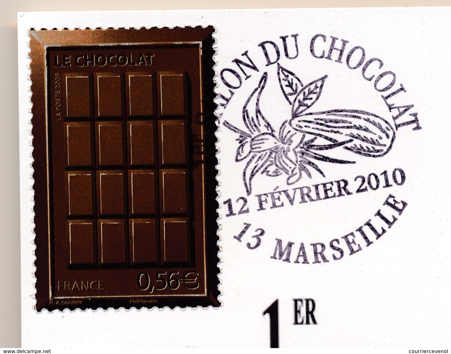 France - 2 Cartes "1er Salon Du Chocolat" 12 Février 2010 - 13 MARSEILLE - Oblitération Temporaire - Lettres & Documents