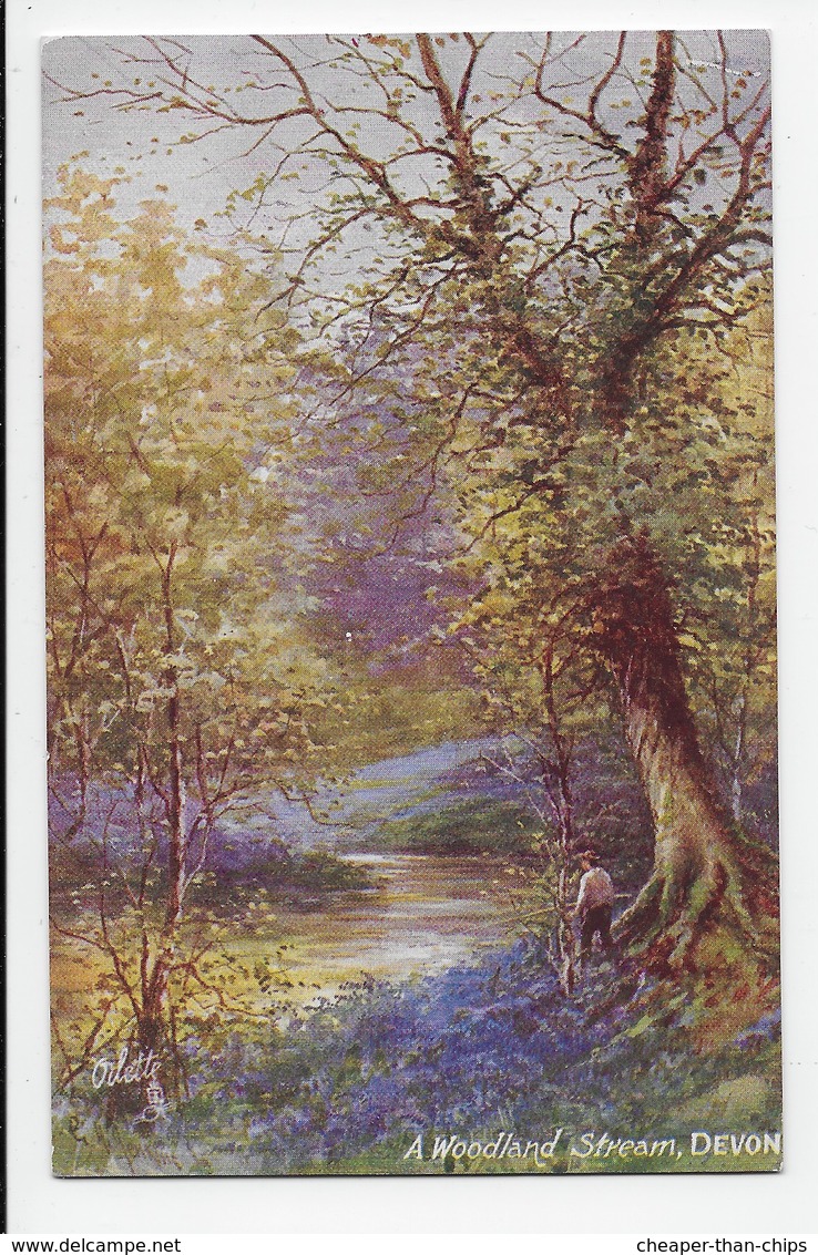 Devon - A Woodland Stream - Jenkins - Tuck Oilette 7841 - Clovelly