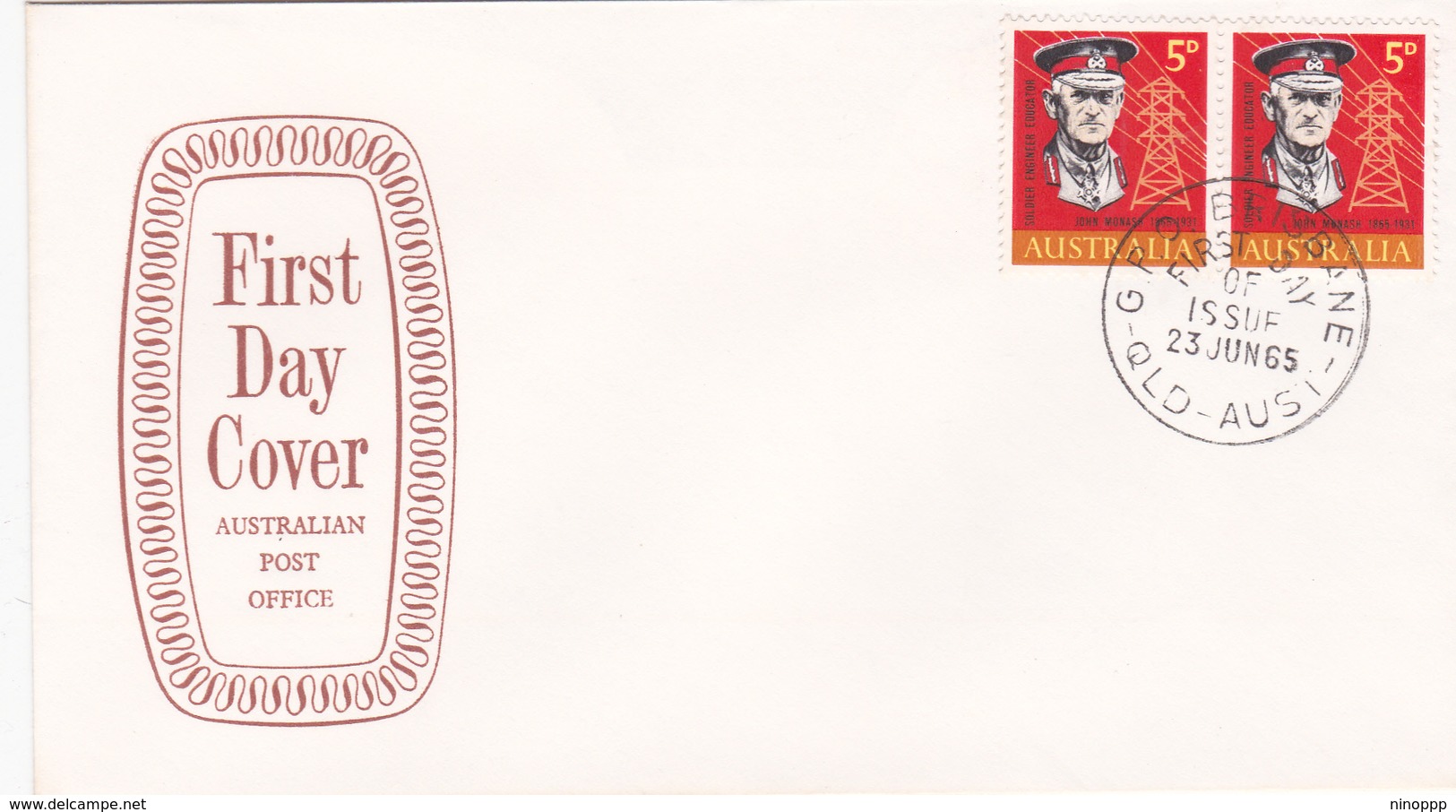 Australia 1965 Centenary Of The Birth Of General Sir John Monash Post Officel, First Day Cover - FDC