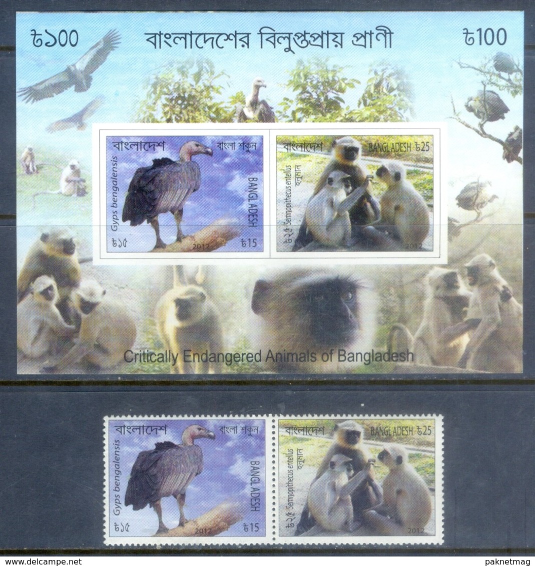 K157- 2012 Critically Endangered Animals Of Bangladesh, Birds, Mammal, Monkeys. - Other & Unclassified