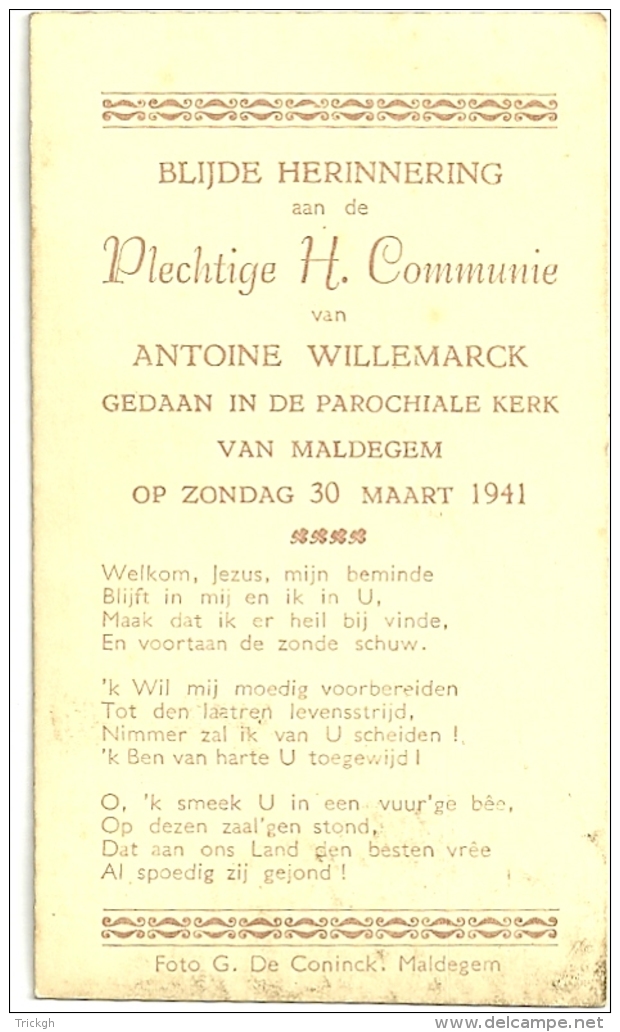 Antoine Willemarck Maldegem 1941 - Communion