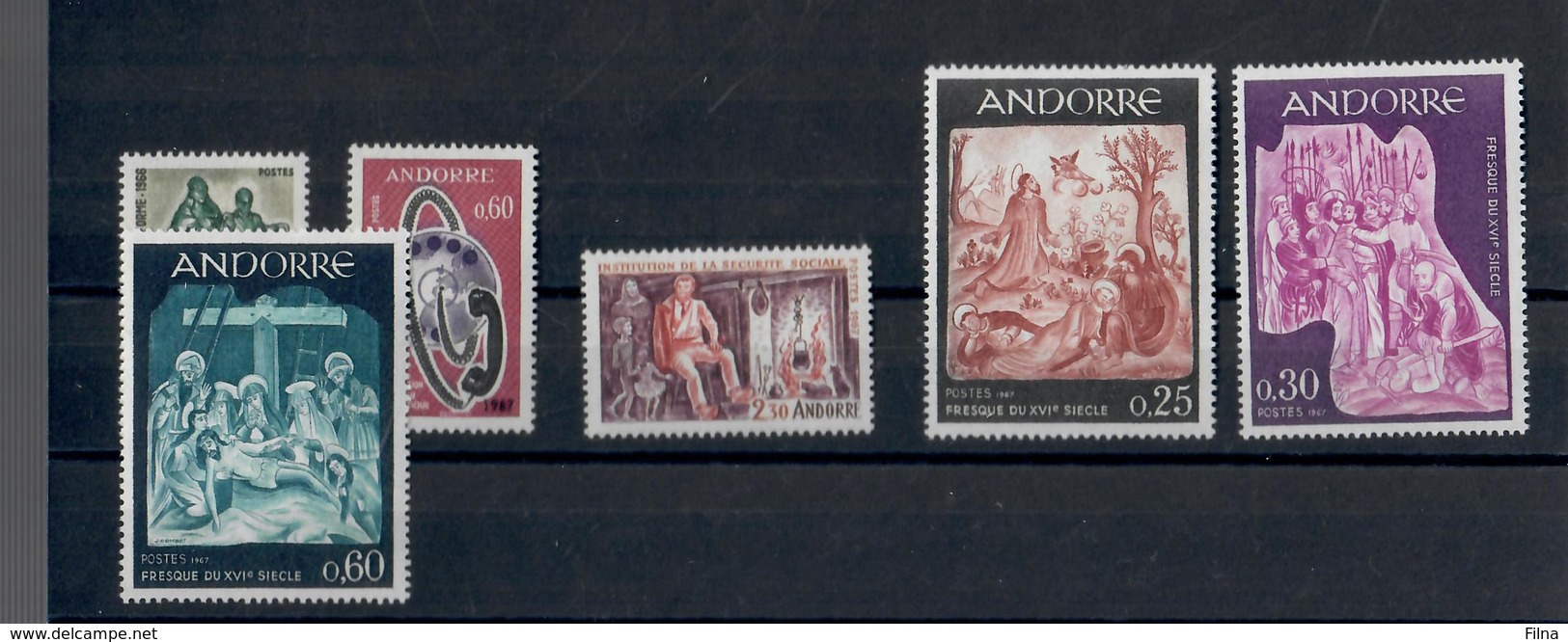 ANDORRA FR. -  1967 - ALCUNI VALORI  DEL PERIODO - MNH** - Nuovi