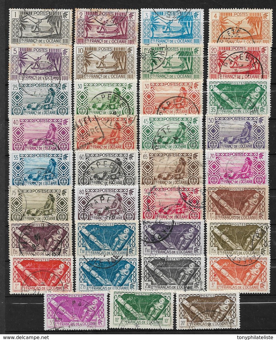 Colonies  Timbres D'Océanie De 1939/49 N°84 A 120 (sauf 109 Et 110) Oblitérés (cote 81€40) - Autres - Océanie