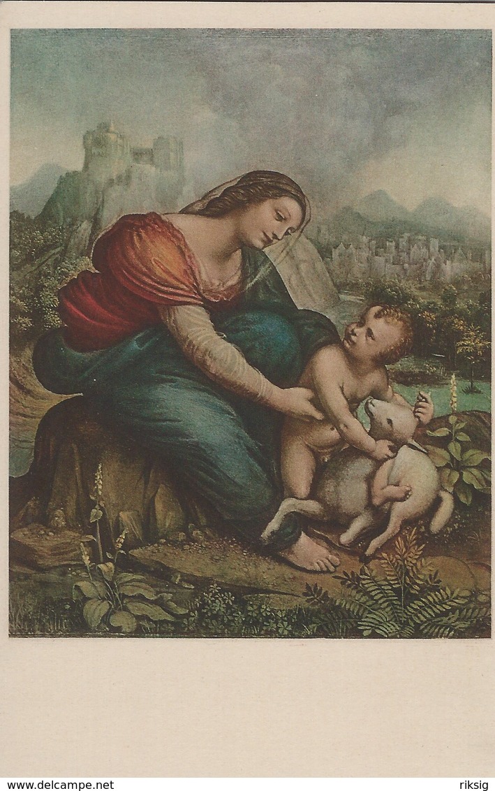 Painting - La Vergine Col. Bambino.  Cesare Da Sesto. Italy.  S-4328 - Other & Unclassified