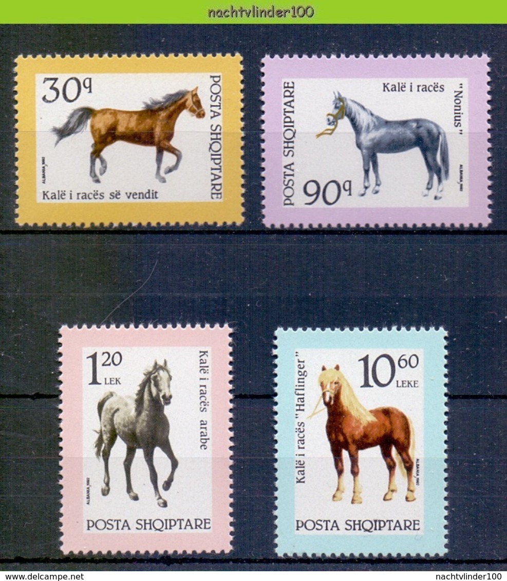 Mms003 FAUNA PAARDEN ZOOGDIEREN MAMMALS HORSES PFERDE CHEVAUX ALBANIA SHQIPTARE 1992 PF/MNH - Paarden