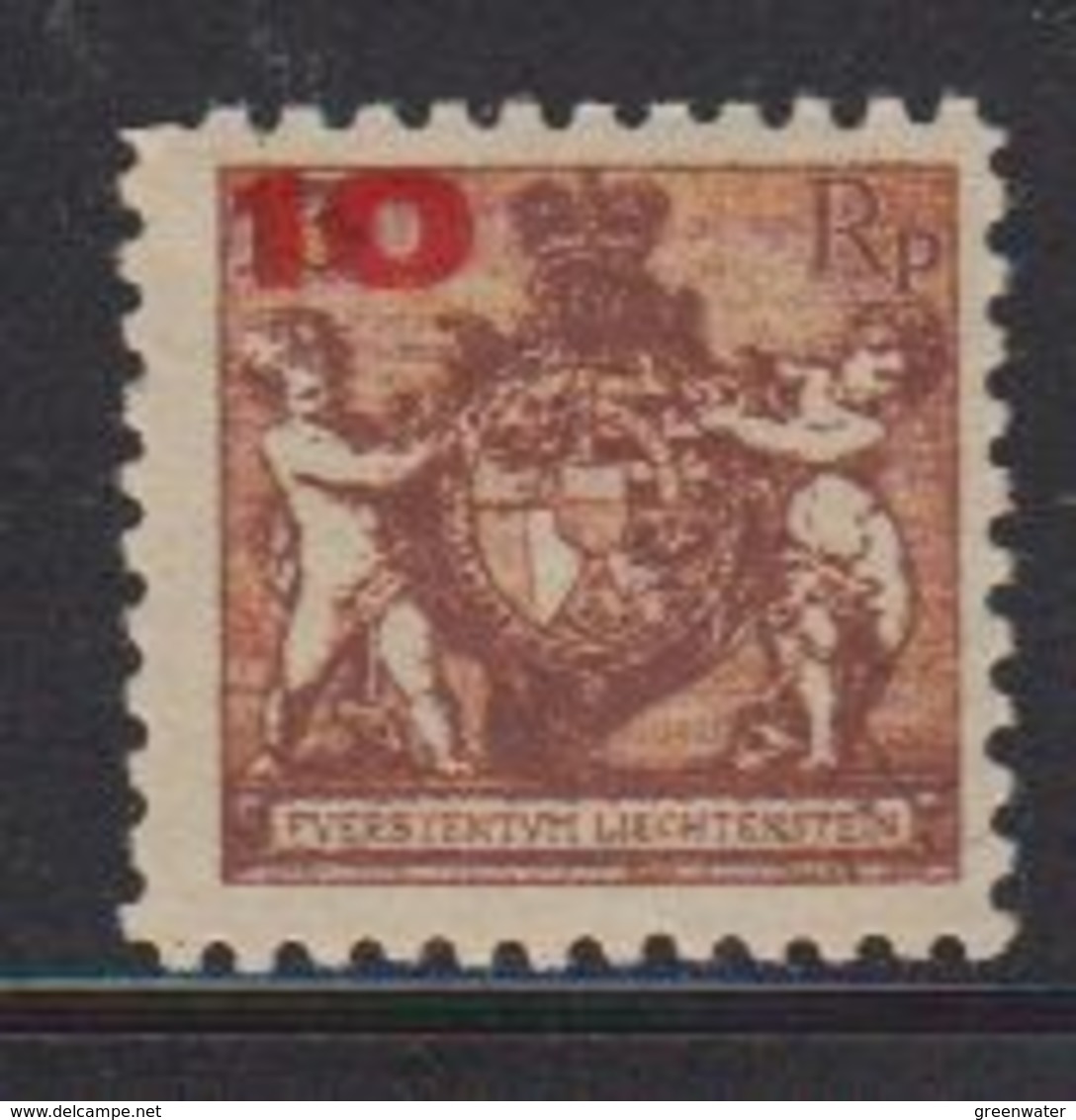Liechtenstein 1924 Freimarken / Aushilfsausgabe 10Rp Auf 13Rp Z 9.5 ** Mnh (40462A) - Ongebruikt