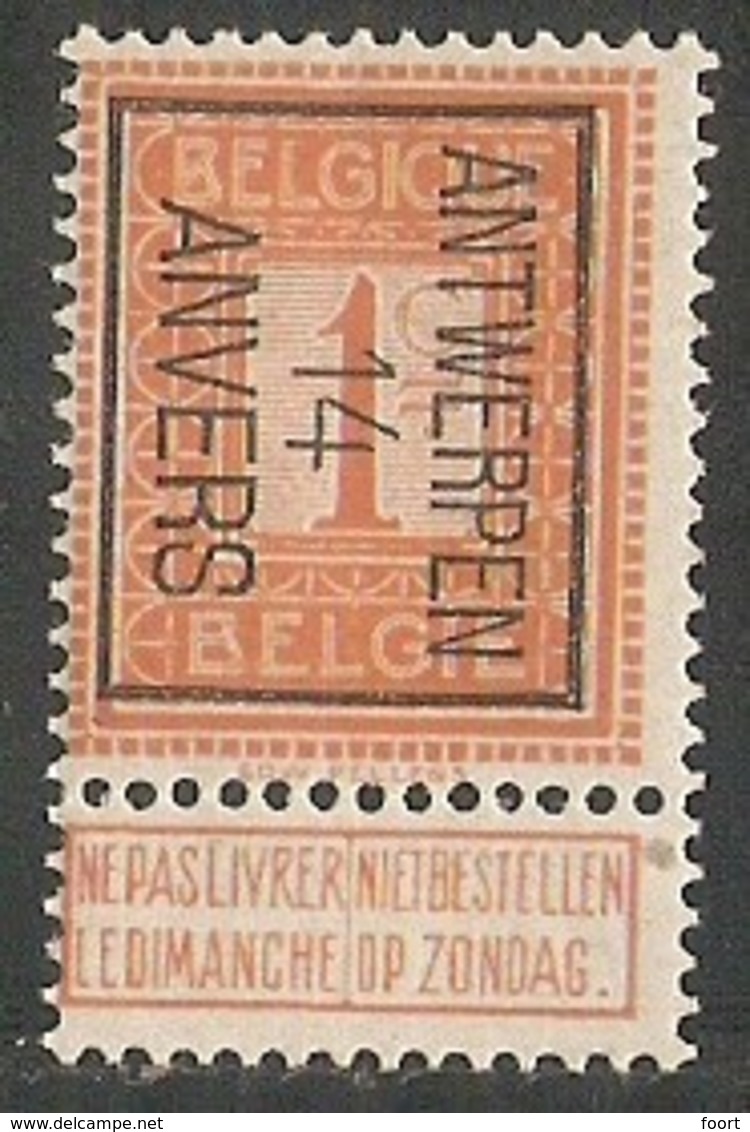 Antwerpen 1914 Typo Nr. 44B - Typo Precancels 1912-14 (Lion)