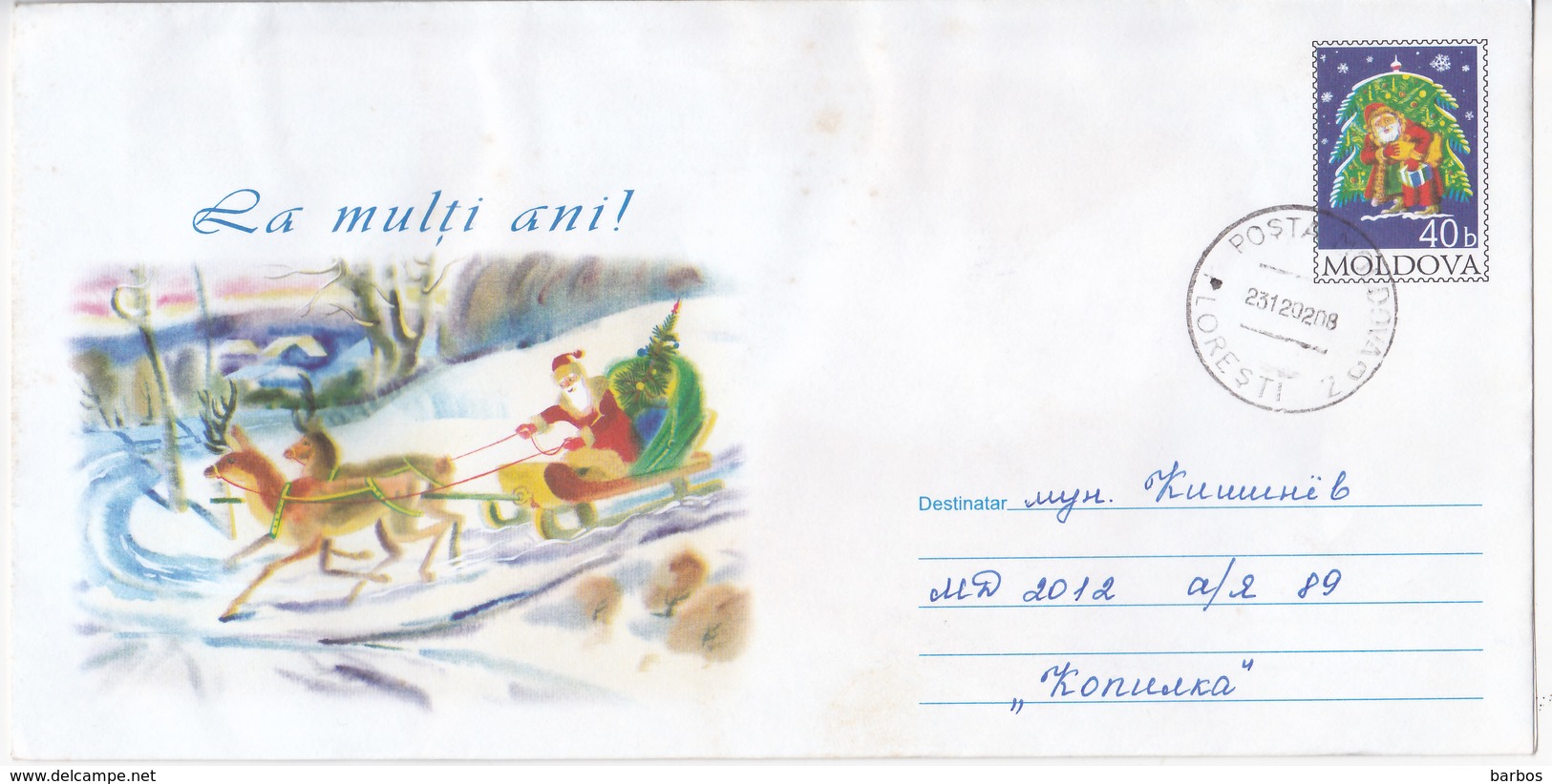 2002 , MOLDOVA , MOLDAVIE ,  MOLDAWIEN , MOLDAU , Christmas , Postal History , Used Pre-paid Envelope - Moldova