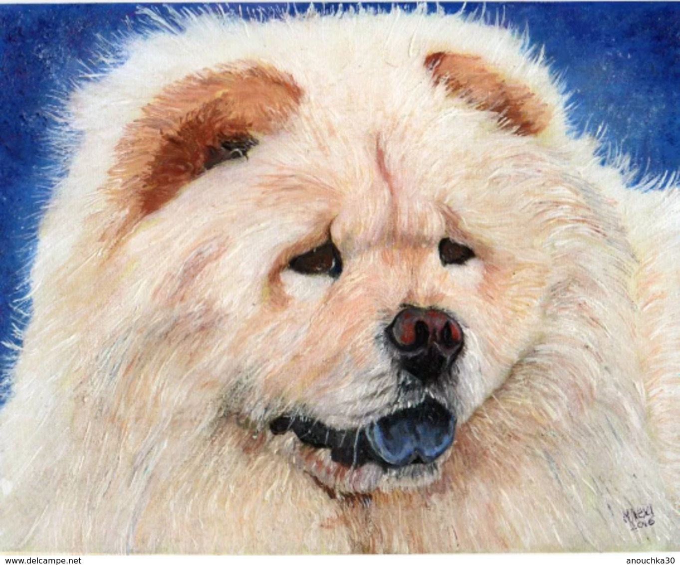 PEINTURE ACRYLIQUE SIGNEE MAEXI CHOW CHOW - Acrilicos