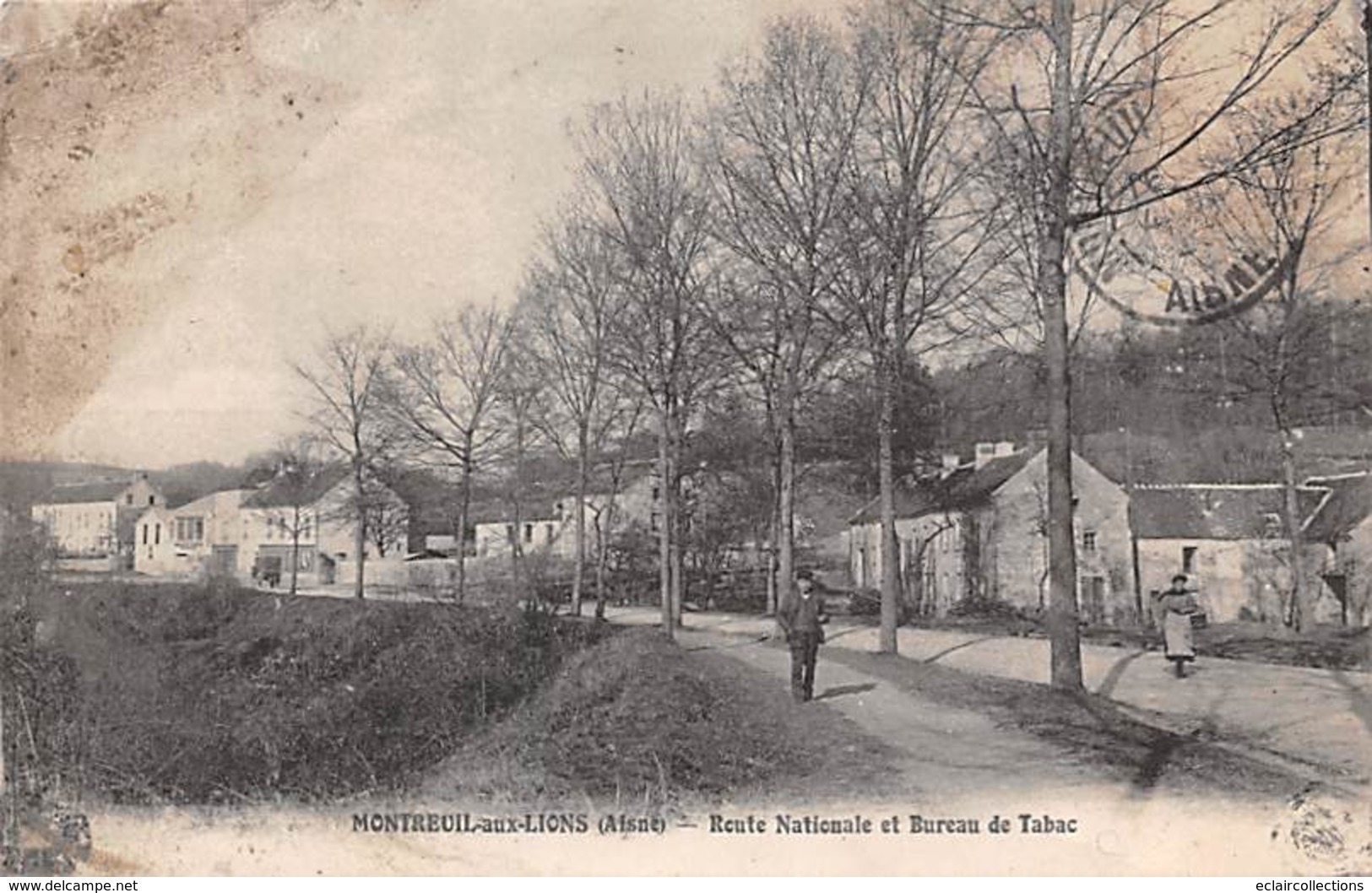 Montreuil Aux Lions     02      Route Nationale Et Bureau De Tabac       (voir Scan) - Sonstige & Ohne Zuordnung