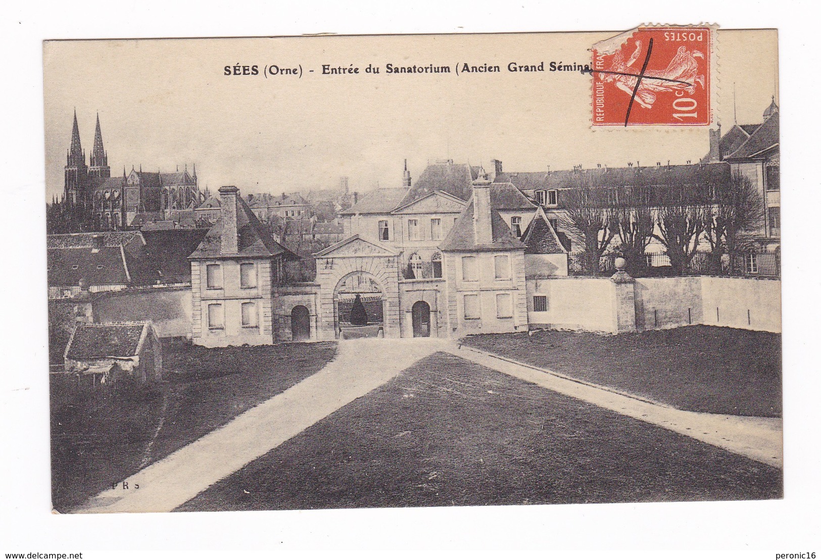 Jolie CPA Sées (Orne), Entrée Du Sanatorium (ancien Grand Séminaire). A Voyagé En 1917 - Sees