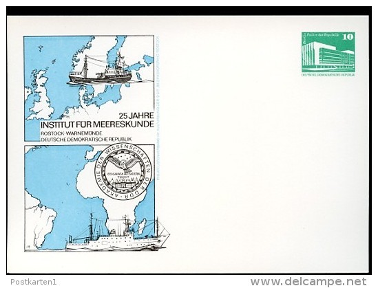 OCEANOGRAPHY Rostock 1983 East German STO Postal Card  PP18 B2/022  Cat. 4,00 € - Geographie