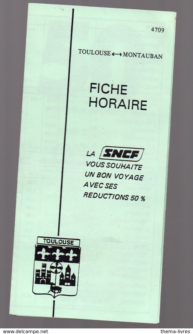 Toulouse-Montauban : Horaire SNCF 1981 (PPP14895) - Europe