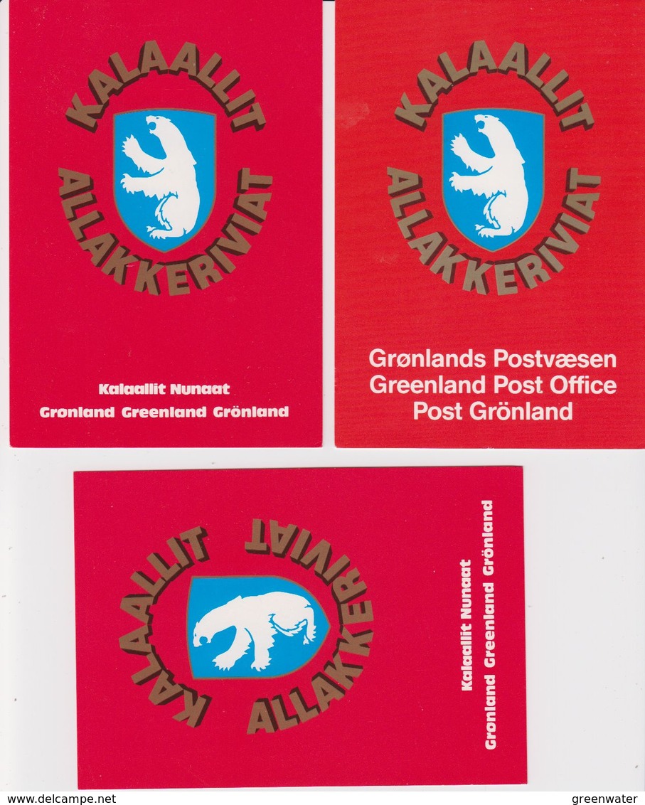 Greenland 1986/90 "Gronlands Postvaesen" 3 Postcards Unused  (40466A) - Covers & Documents