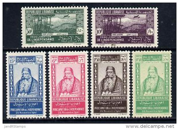 3691 Lebanon 1942 Independence Perf Set Of 6 Unmounted Mint, SG 252-57unmounted Mint SG124b (aviation) - Lebanon