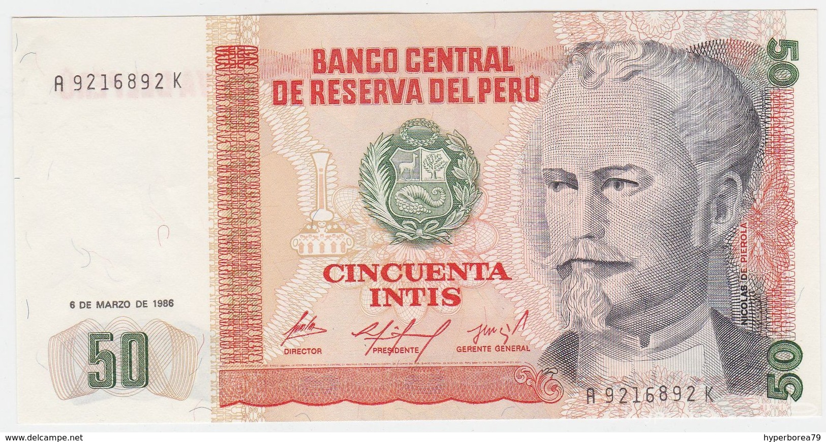 Peru P 131 A - 50 Intis 6.3.1986 - UNC - Pérou