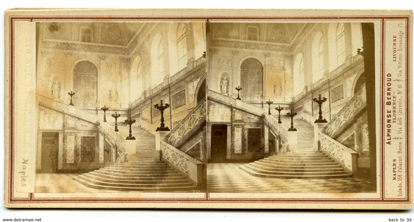 Naples - Napoli Theatre - Photo Stereo  Circa 1860 Alphonse Bernoud - Photos Stéréoscopiques