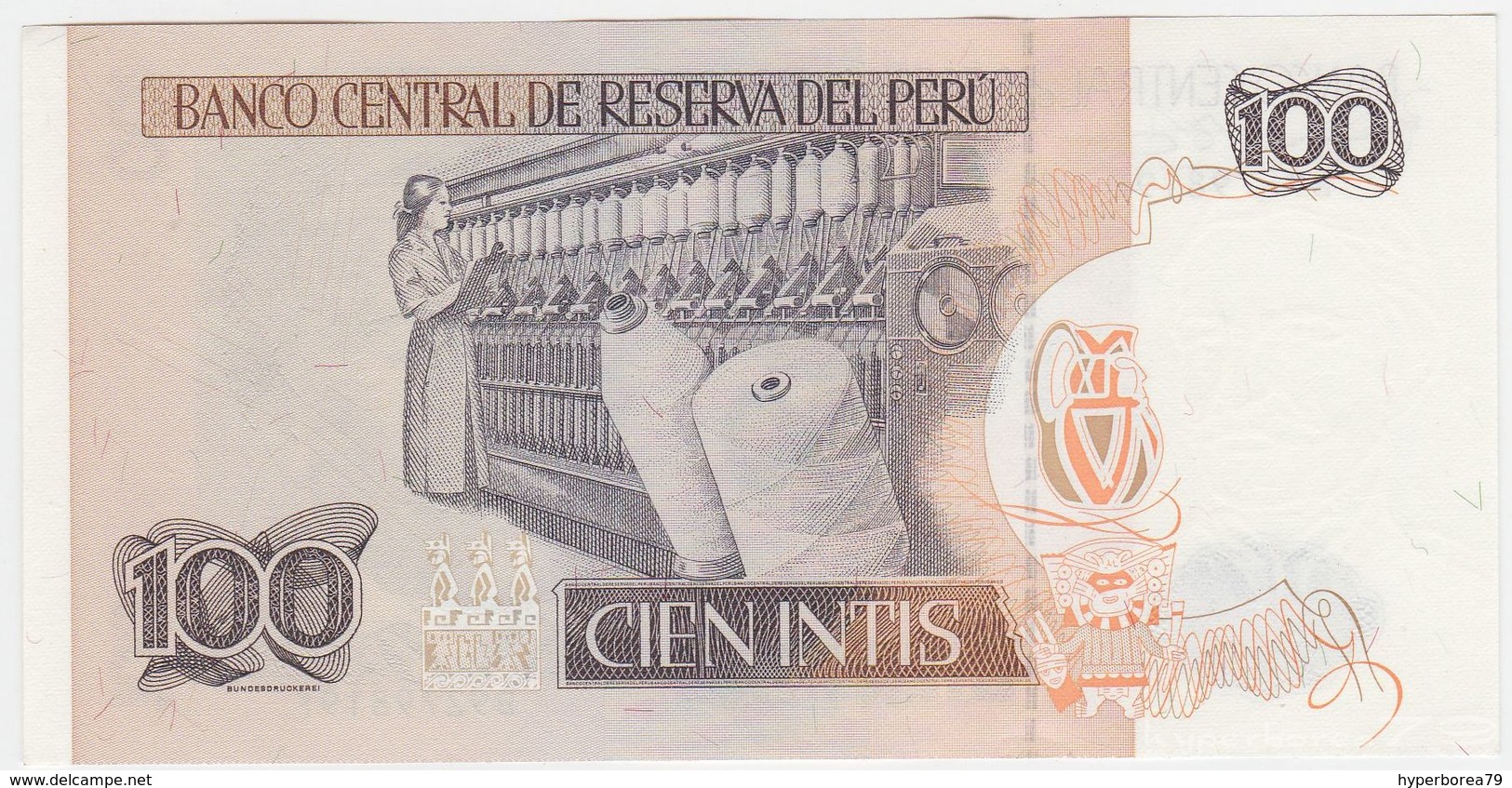 Peru P 133 - 100 Intis 26.6.1987 - UNC - Pérou