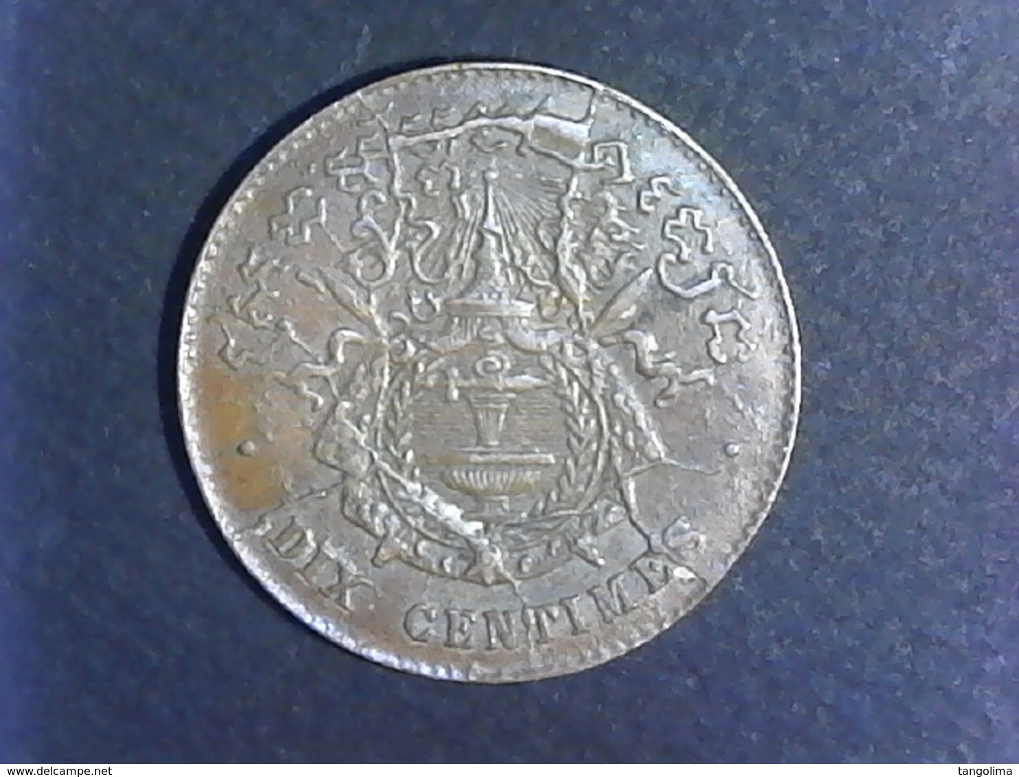 1860 Cambodge - 10 Centimes Frappe Locale - Cambodia