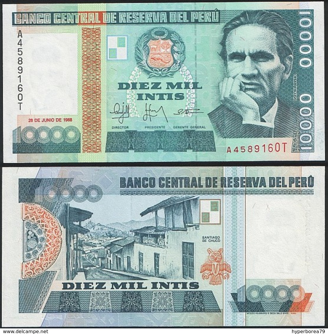 Peru P 140 - 10000 10.000 Intis 28.6.1988 - UNC - Pérou