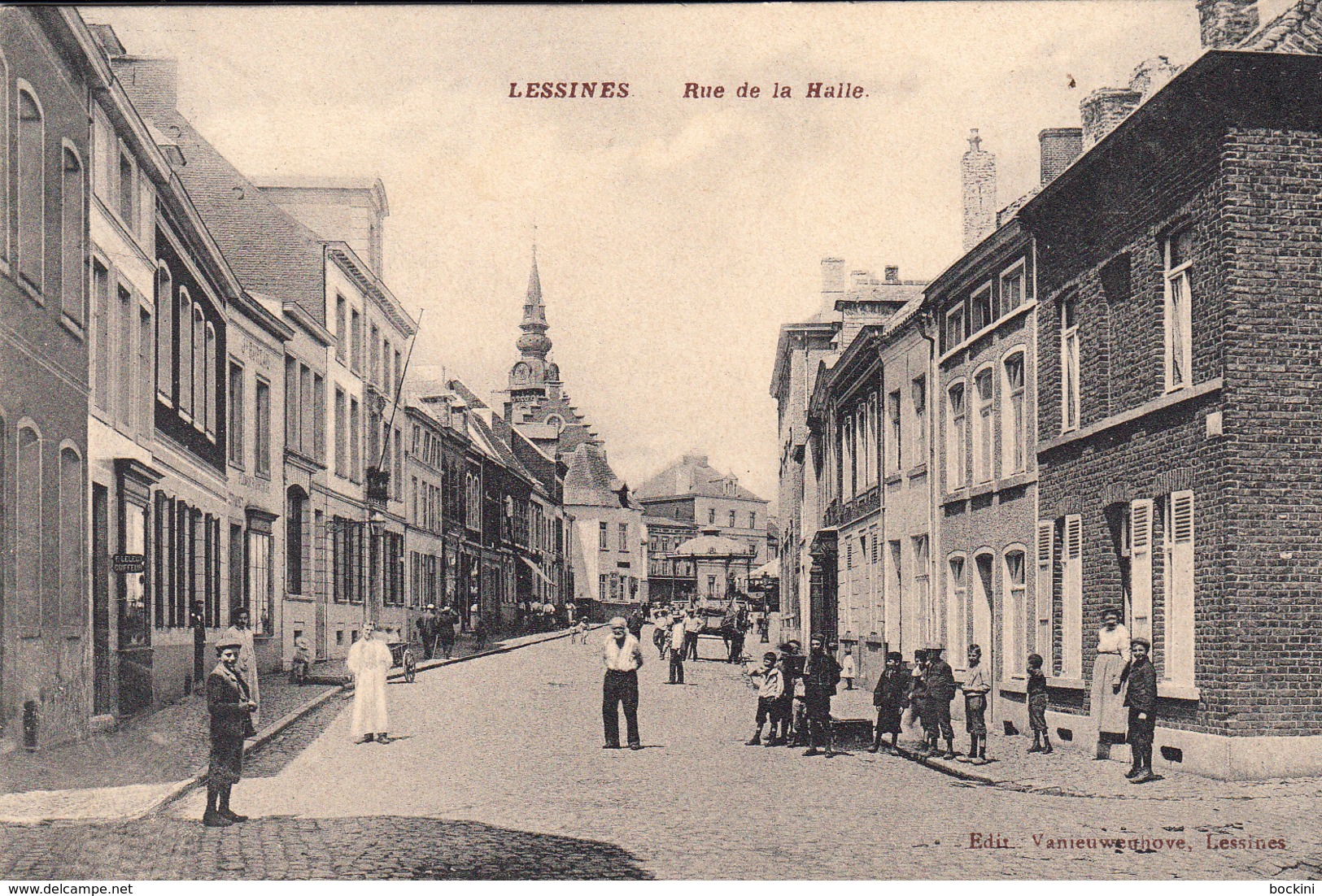 Lessines. -  Rue De La Halle  -  Très Belle  Carte  Animée -   état Voir Scan. - Lessen