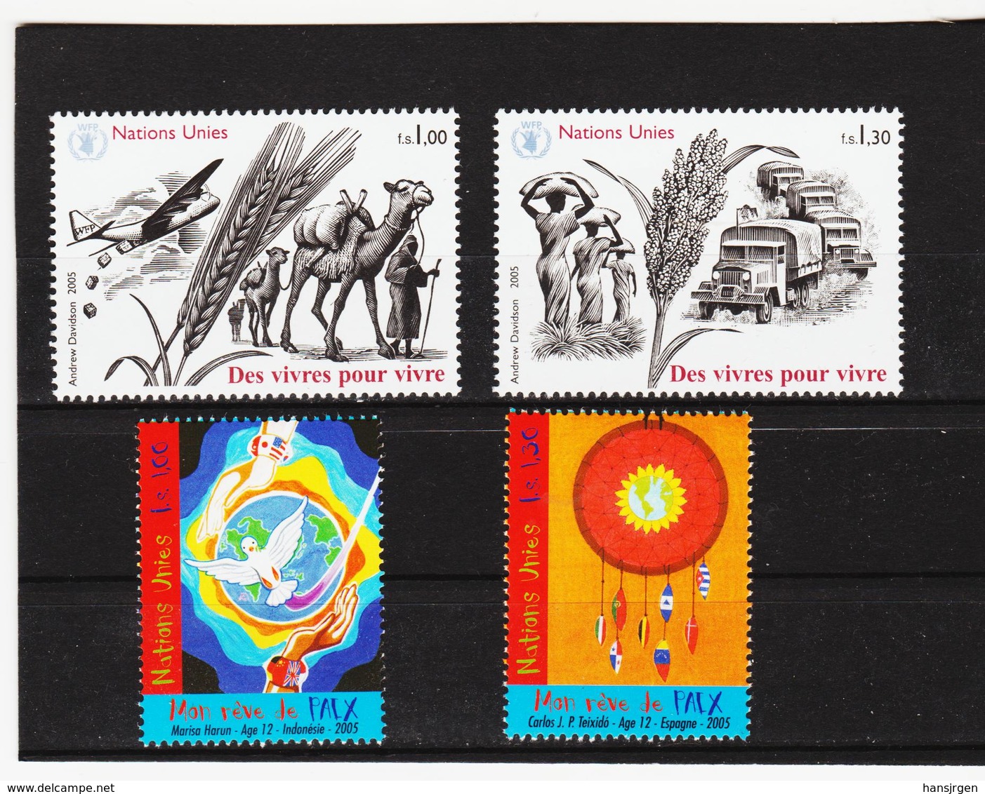 MOO723 UNO GENF 2005 Michl 526/29 ** Postfrisch SIEHE ABBILDUNG - Unused Stamps