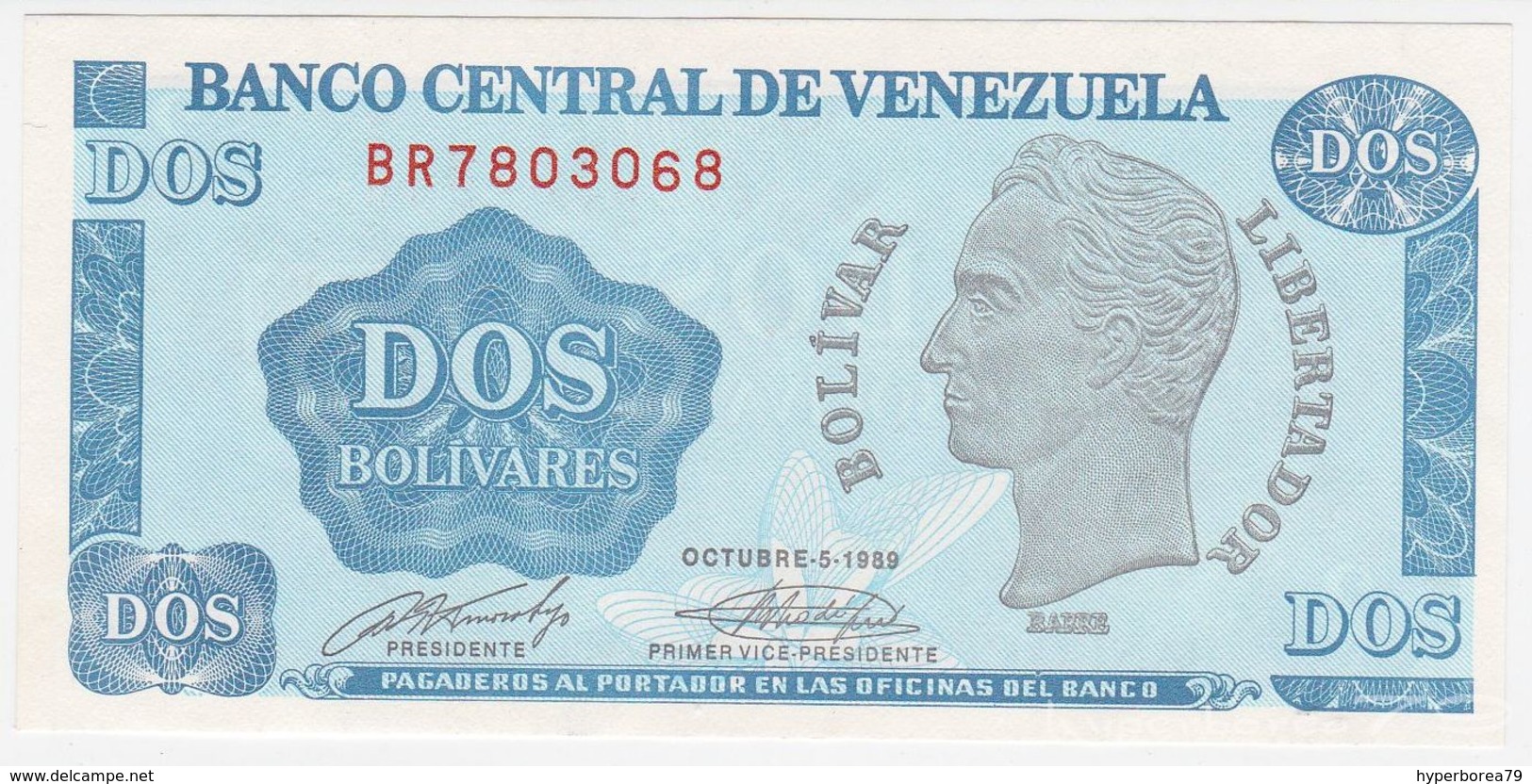 Venezuela P 69 - 2 Bolivares 5.10.1989 - UNC - Venezuela