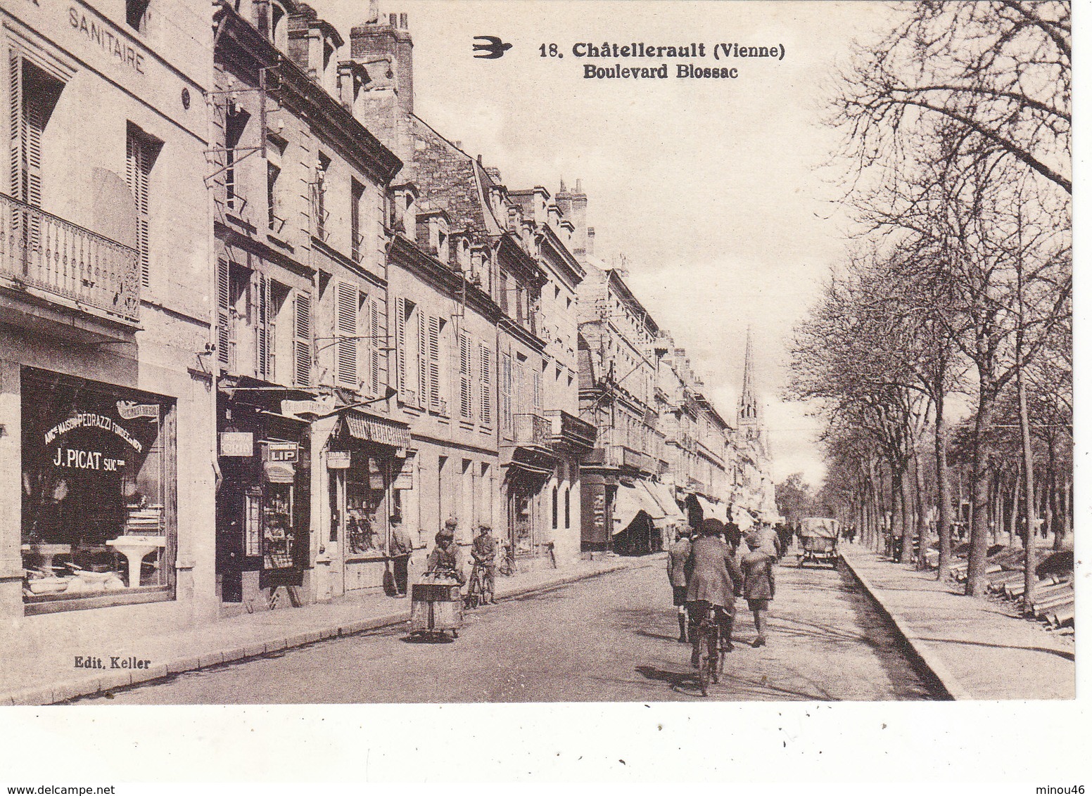 CHATELLERAULT: BLD. BLOSSAC.ANIMEE PERS ET MAGASINS.N.CIRCULEE.T.B.ETAT.PETIT PRIX.COMPAREZ!!! - Chatellerault