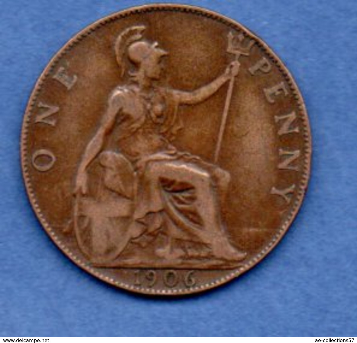 Grande Bretagne  --  1 Penny 1906  -  Km # 794.2  -  état  TB+ - D. 1 Penny