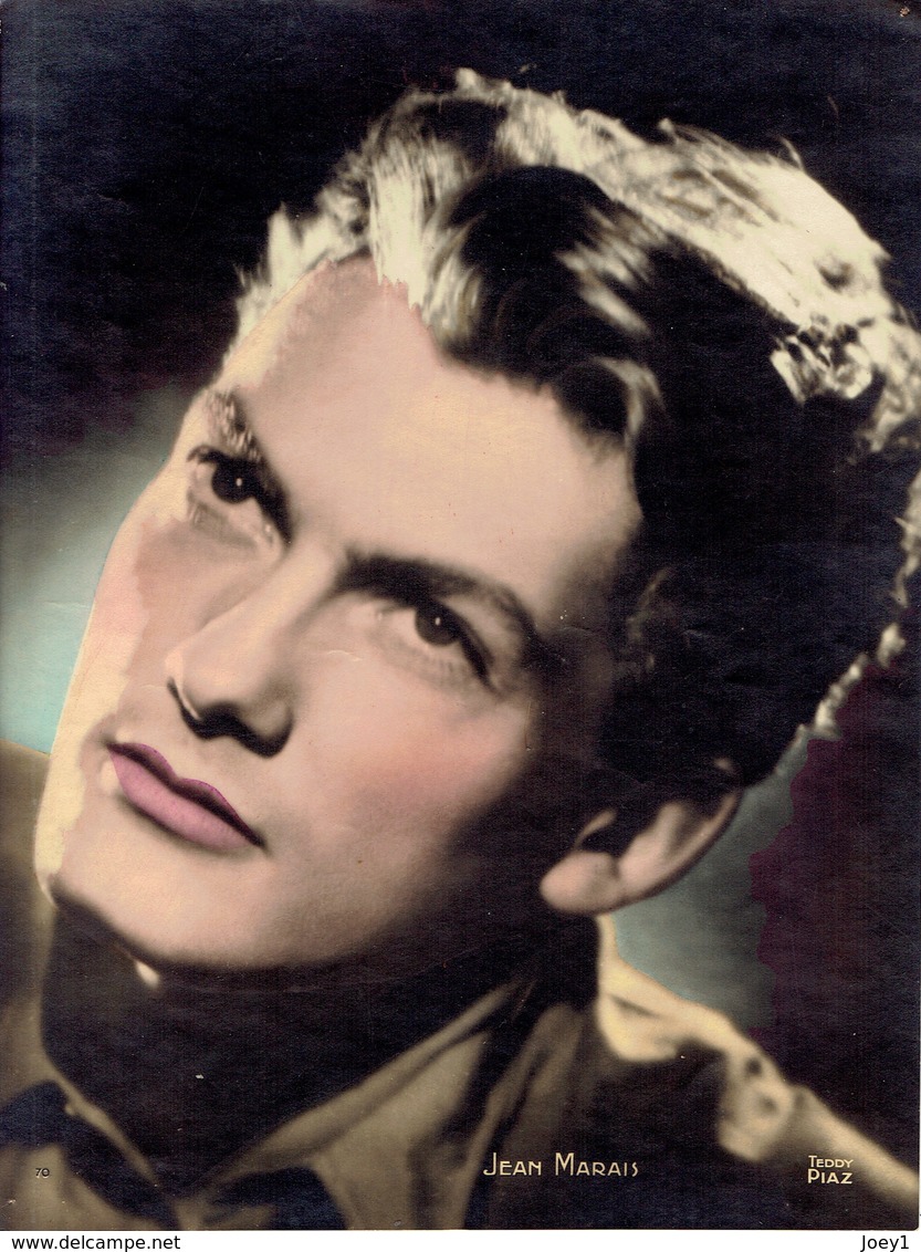 Photo Jean Marais Signé Teddy Piaz Colorisée Format 17,2 Cm/23cm - Famous People