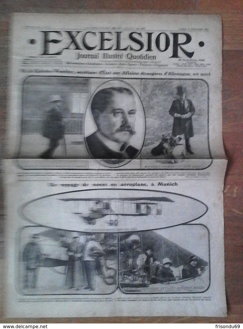 Excelsior - Un Voyage De Noces En Aéroplane à Munich . 31 Décembre 1912 - Autres & Non Classés