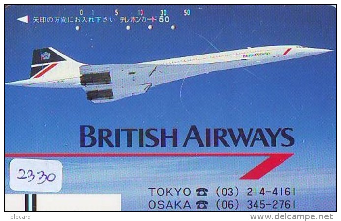 Télécarte  JAPON * FRONT BAR 110-16609 * BRITISH AIRWAYS (2330)  Airplane * Flugzeug AVION * AIRLINE * Phonecard JAPAN - Avions