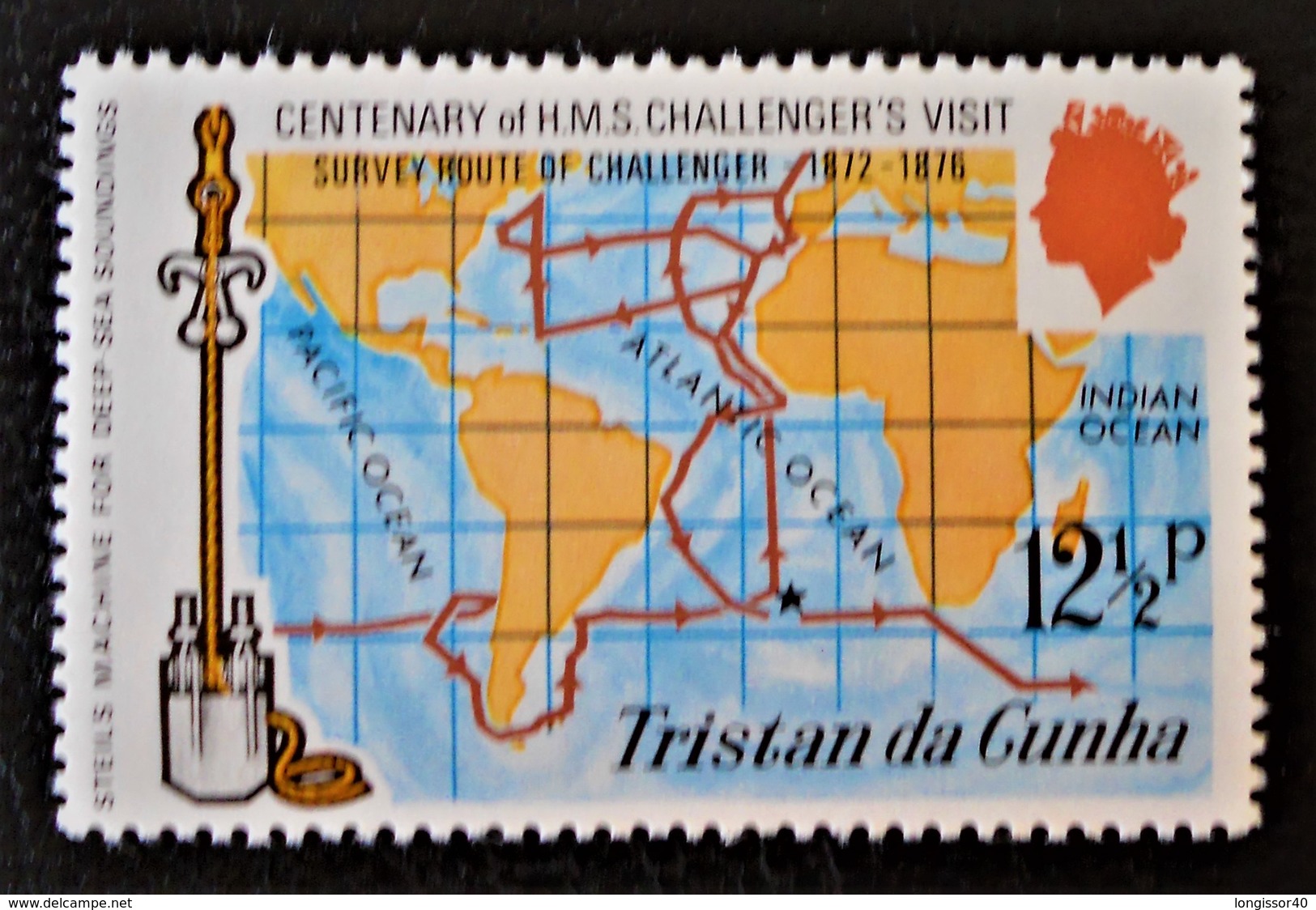 CENTENAIRE DE LA VISITE DU H.M.S "CHALLENGER" 1973 - NEUF ** - YT 184 - MI 184 - TIMBRE DU BLOC - Tristan Da Cunha
