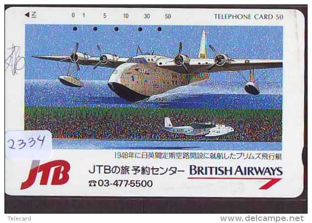 Télécarte  JAPON * 110-62568 * JTB * BRITISH AIRWAYS (2334)  Airplane * Flugzeug AVION * AIRLINE * Phonecard JAPAN - Avions