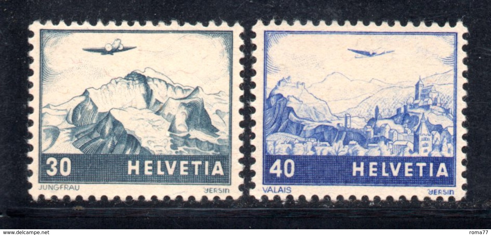 142/1500 - SVIZZERA 1948 , Posta Aerea   Unificato N. 42/43  *  Linguella - Nuovi