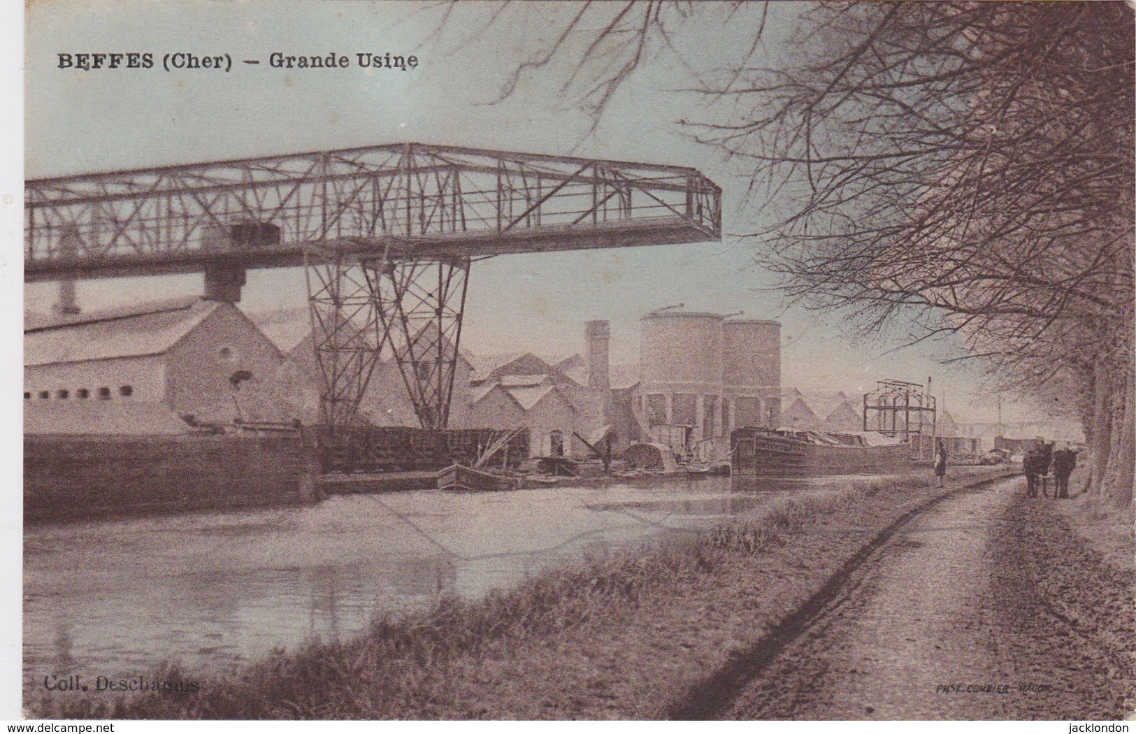 18 -   BEFFES  Grande Usine  Péniche Et Chevaux De Halage - Autres & Non Classés