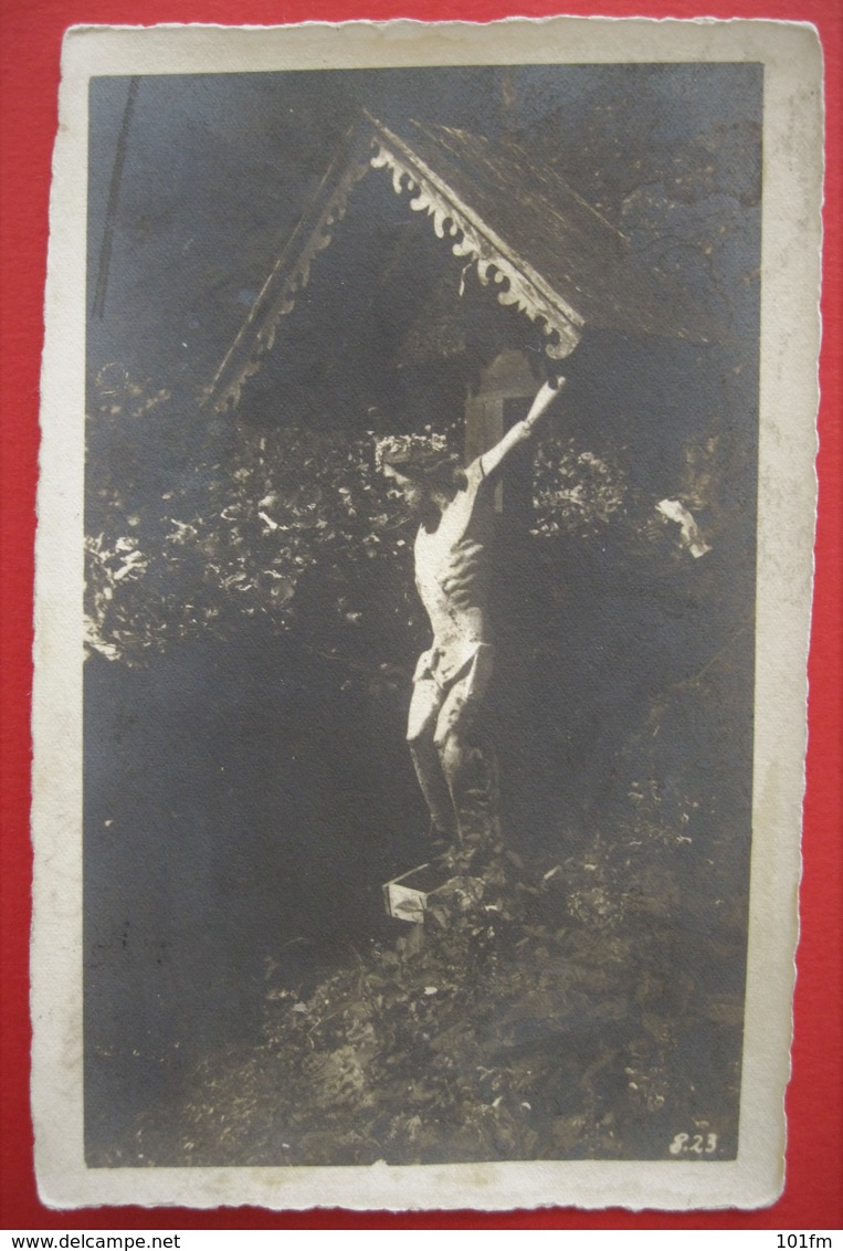 JESUS CRUCIFIX - CROCIFISSO ORIGINAL PHOTO SENT 1917 FROM MOSTAR TO TROGIR , TRAU - Fotografía