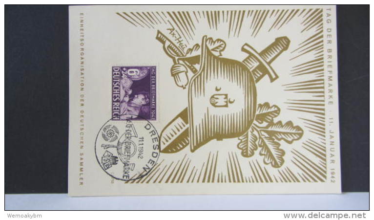 DR 33-45: Gedenk-Karte Mit 6 Pf Tag Der Briefmarke 11.1.42  Knr: 811 - Briefe U. Dokumente