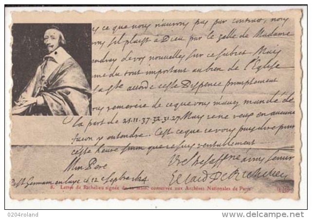 Histoire -  Lettre De Richelieu   - Achat Immédiat - Geschiedenis