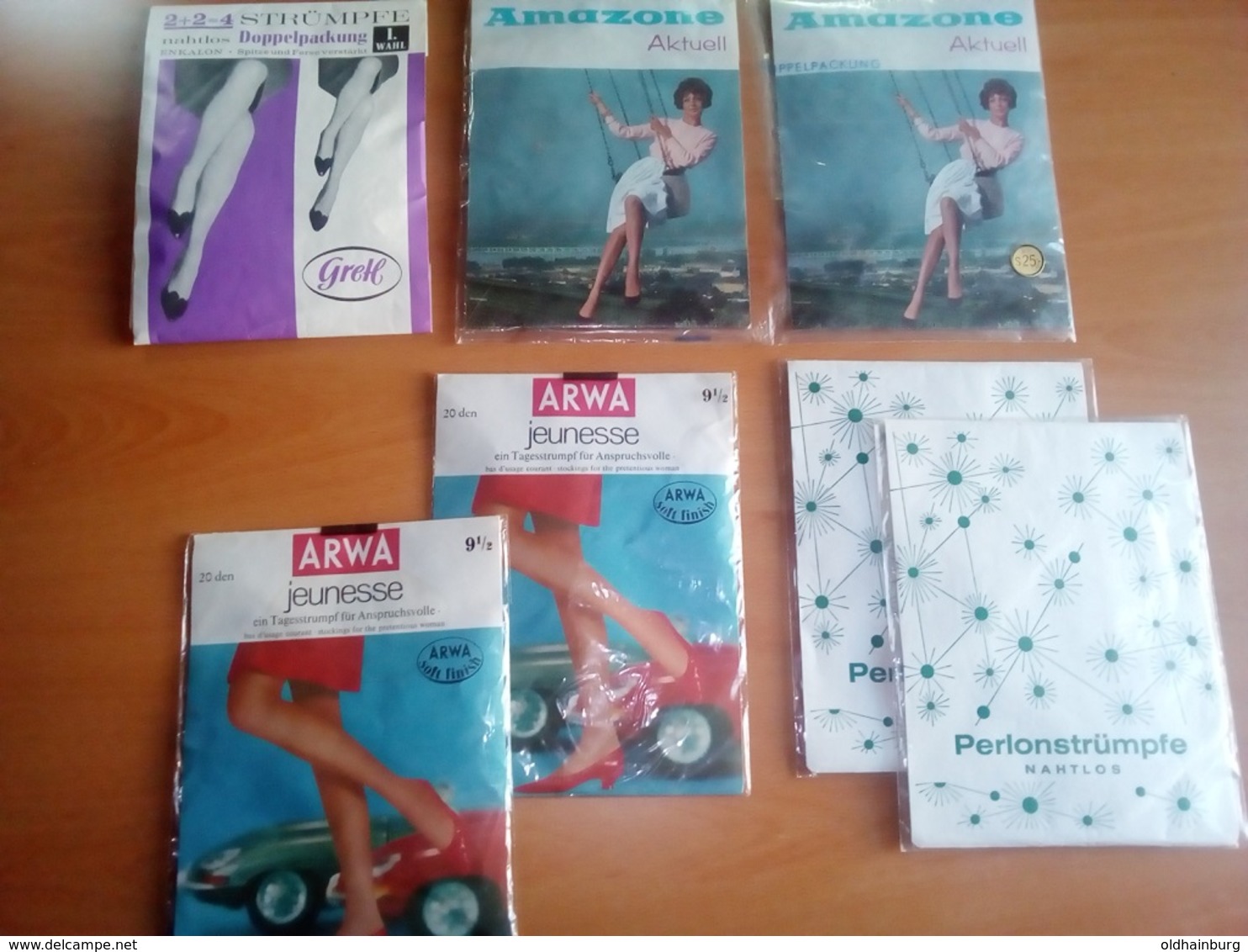 1601: Erotica 7 Stück Diverse Damenstrümpfe Ca. 1960, Originalverpackt - Bas