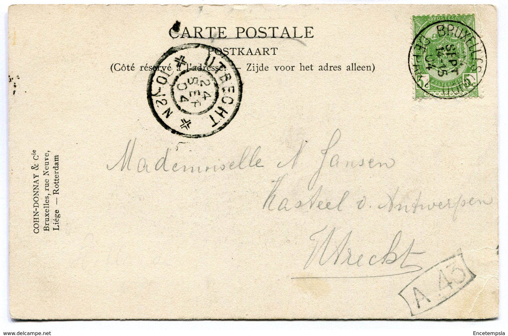 CPA - Carte Postale - Belgique - Bruxelles - L'entrepôt Et Les Bassins - 1904  ( SV5416 ) - Maritiem