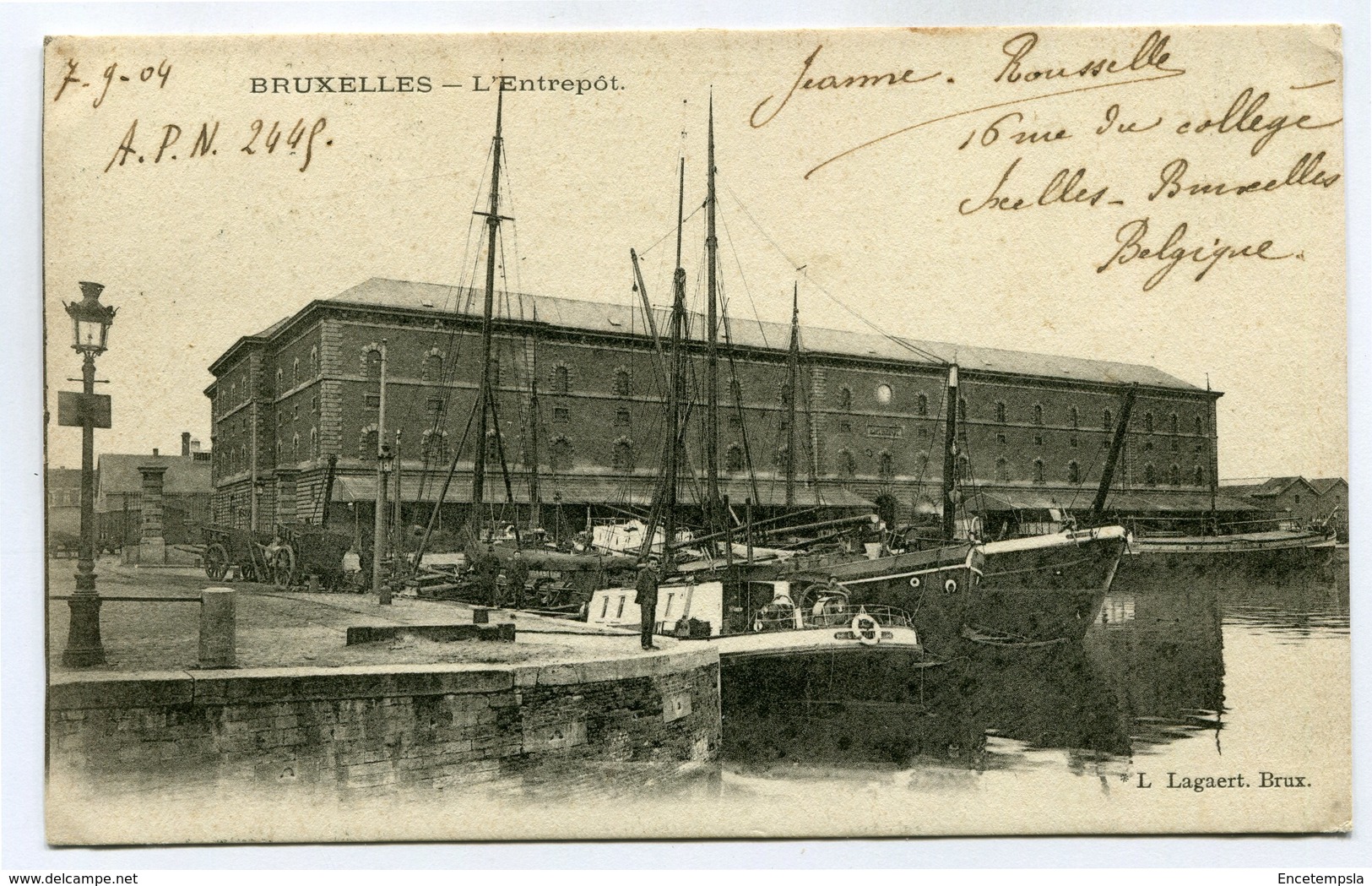 CPA - Carte Postale - Belgique - Bruxelles - L'entrepôt - 1904  ( SV5417 ) - Navegación - Puerto
