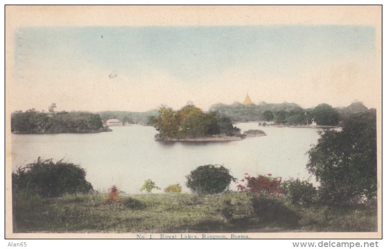 Rangoon Burma (Myanmar), The Royal Lakes, American Baptist Missionary Union, C1900s Vintage Postcard - Myanmar (Burma)