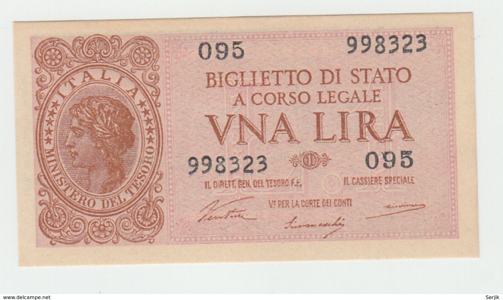 Italy 1 Lire 1944 UNC NEUF P 29a  29 A - Italia – 1 Lira