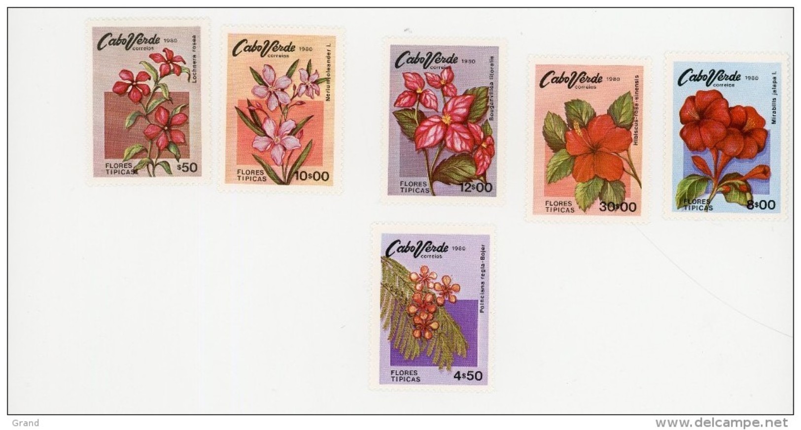 Cap Vert-Cabo Verde-1980-Fleurs...YT 437/42***MNH- - Cap Vert