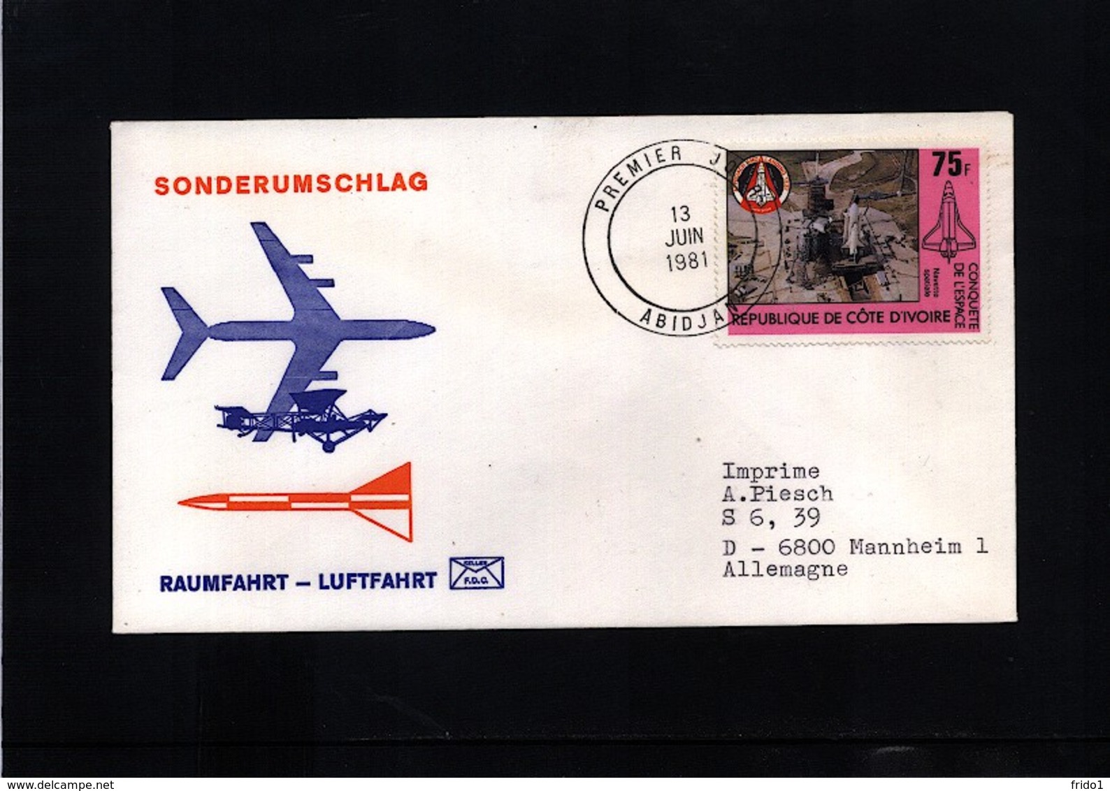Ivory Coast 1981 Space / Raumfahrt Interesting Letter - Africa