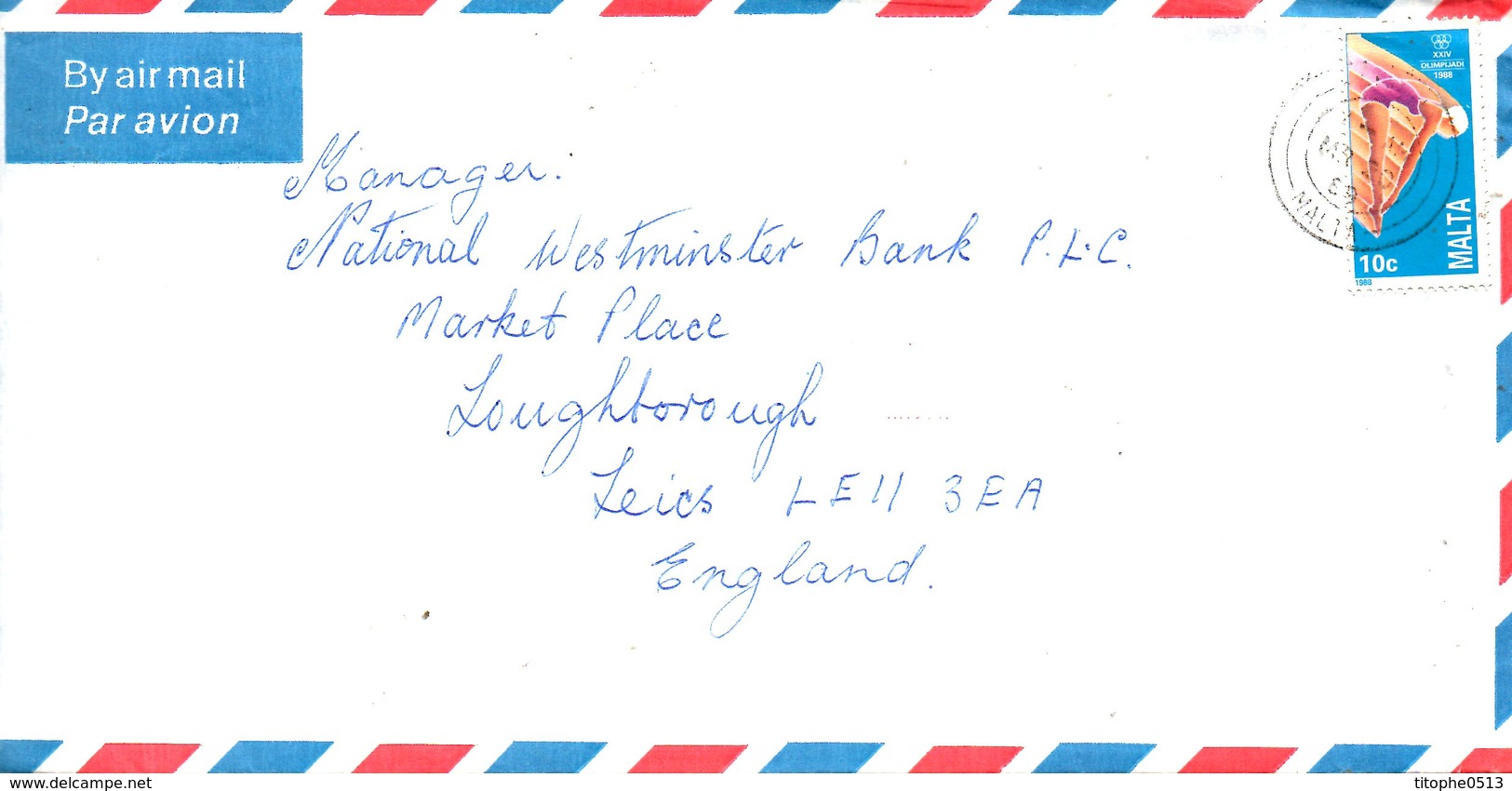 MALTE. N°783 De 1988 Sur Enveloppe Ayant Circulé. Plongeon Aux J.O. De Séoul. - High Diving