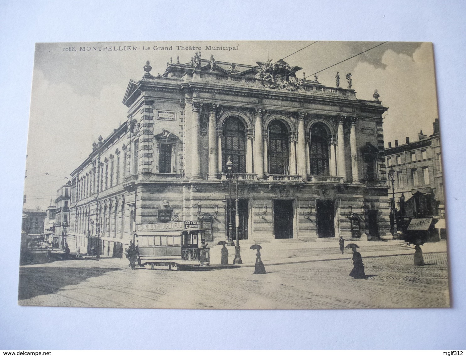 MONTPELLIER (30)  : TRAMWAY Place De La COMEDIE Vers 1907 - Voir Les 2 Scans - Tramways