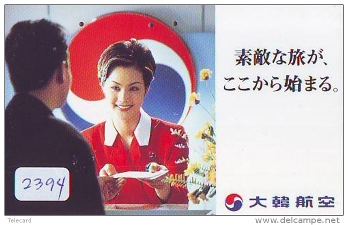 Télécarte  JAPON * KOREAN AIR  (2394) STEWARDESS *  AVIATION * AIRLINE * Phonecard JAPAN  AIRPLANE * FLUGZEUG - Avions